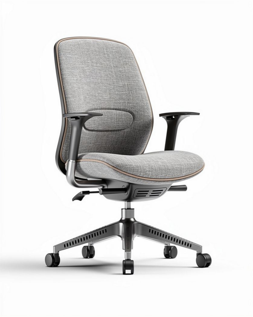 Ergonomische bureaustoel met verstelbare armleuningen grijs 60 x 60 x 100cm