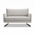 Tweekleurige stofbank in lichtgrijs met metalen frame 150 x 80 x 85cm