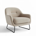 Stoel van stof in beige met metalen onderstel afmetingen 80 x 80 x 80cm