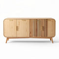 Houten kast met deuren en louvrede fronten afmeting 120 x 40 x 70cm