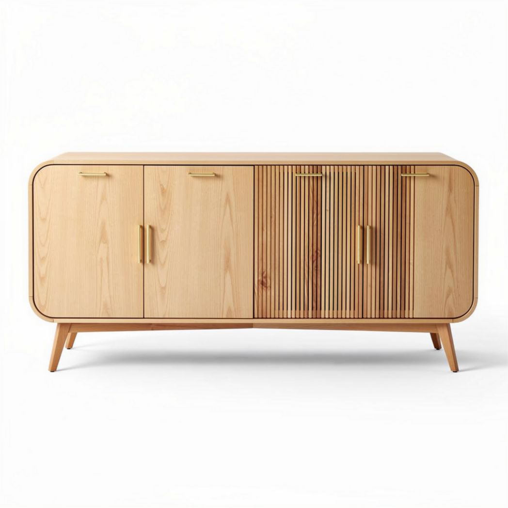 Houten kast met deuren en louvrede fronten afmeting 120 x 40 x 70cm