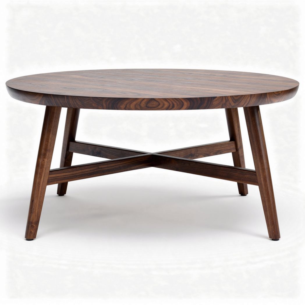Ronde salontafel van hout met een afmeting van 80 x 80 x 45 cm