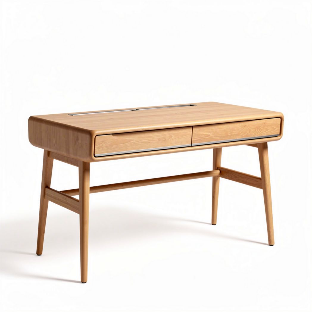Houten bureau met twee lades en afmetingen van 120 x 60 x 75cm